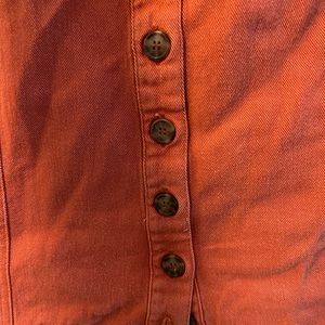 Cute Rust colored, button up front above knee length dress